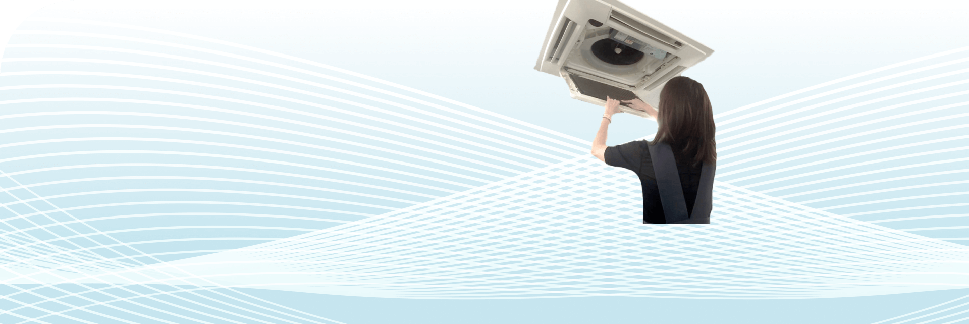 エアコンの室内機にCONTINEWMを取り付ける写真